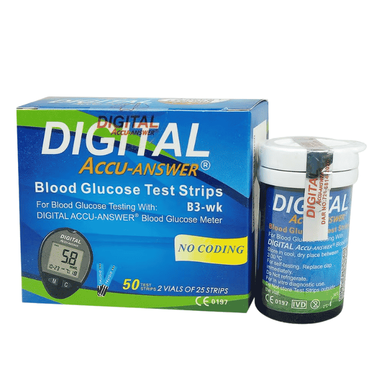 Digital Accu-Answer Blood Glucose Strip 25's Pack